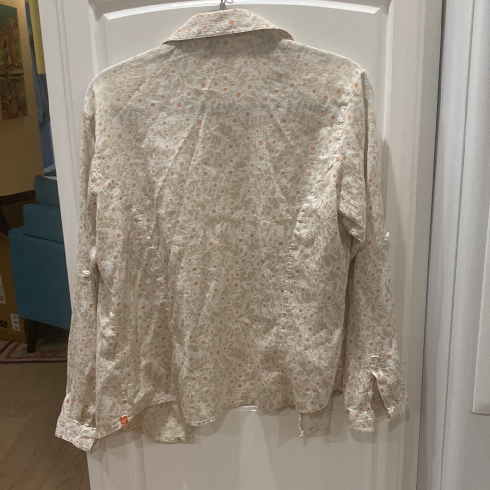 White Sierra Floral Blouse Large - Picture 2 of 4